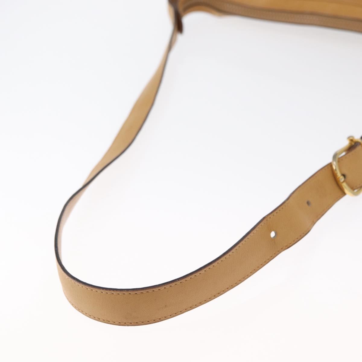 CELINE Macadam Canvas Shoulder Bag PVC Beige Gold Auth ki6262