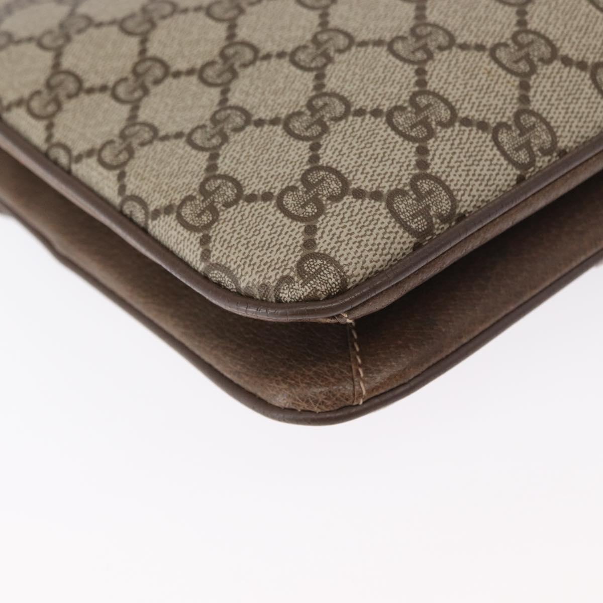GUCCI GG Supreme Shoulder Bag PVC Leather 2way Beige Gold 65 02 025 Auth ki6263