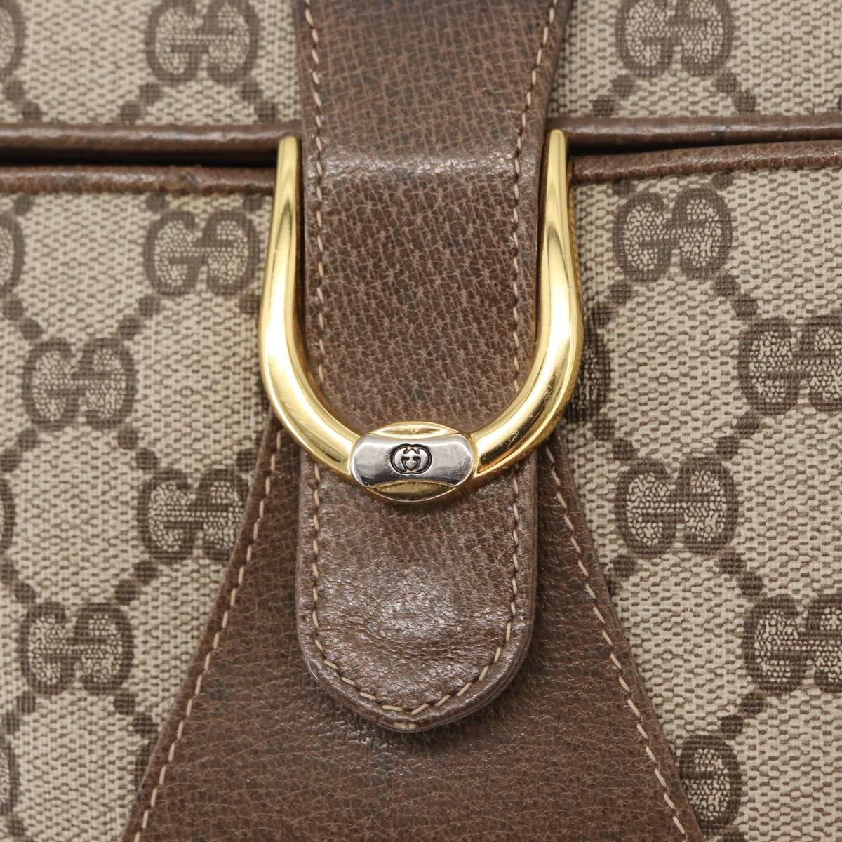 GUCCI GG Supreme Shoulder Bag PVC Leather 2way Beige Gold 65 02 025 Auth ki6263