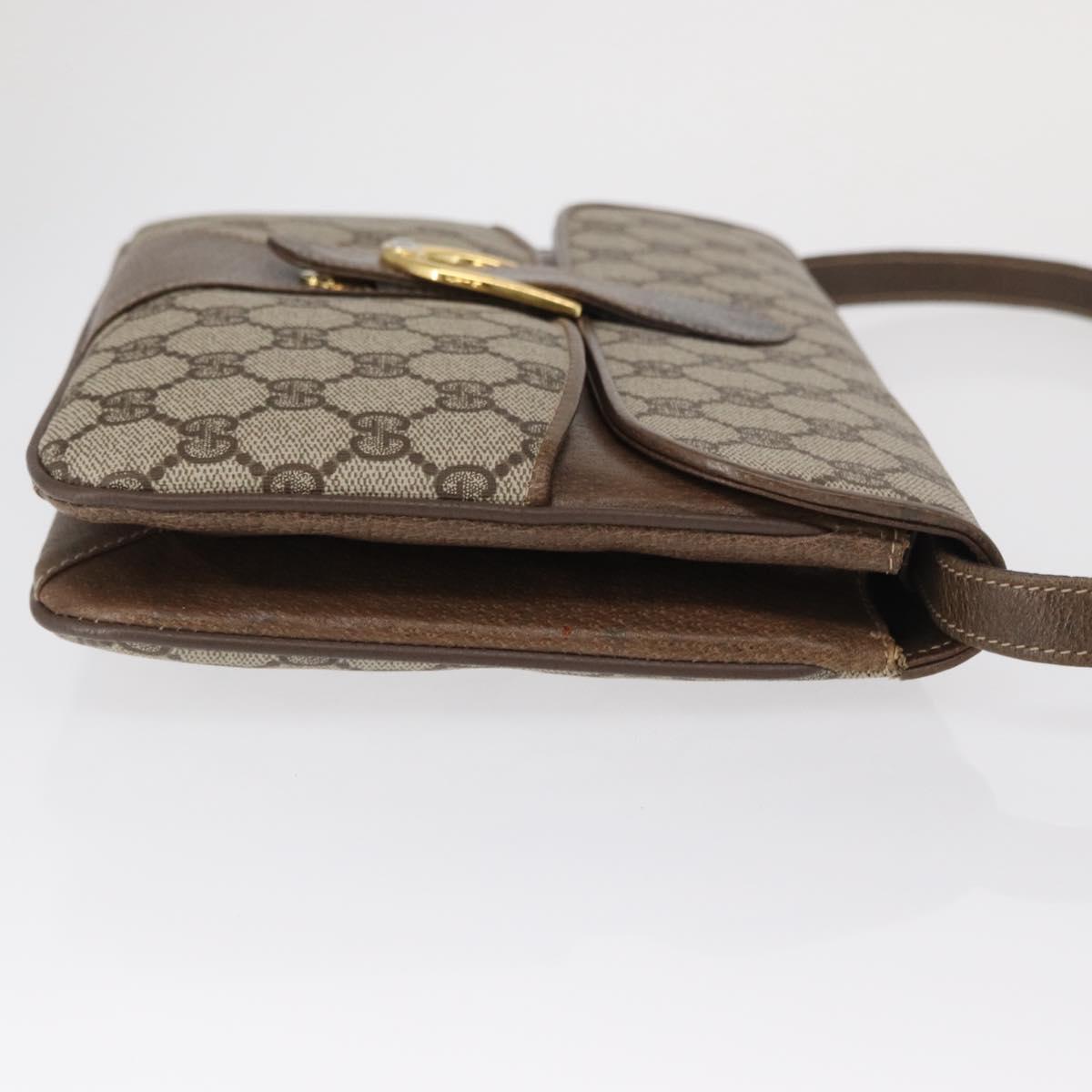 GUCCI GG Supreme Shoulder Bag PVC Leather 2way Beige Gold 65 02 025 Auth ki6263