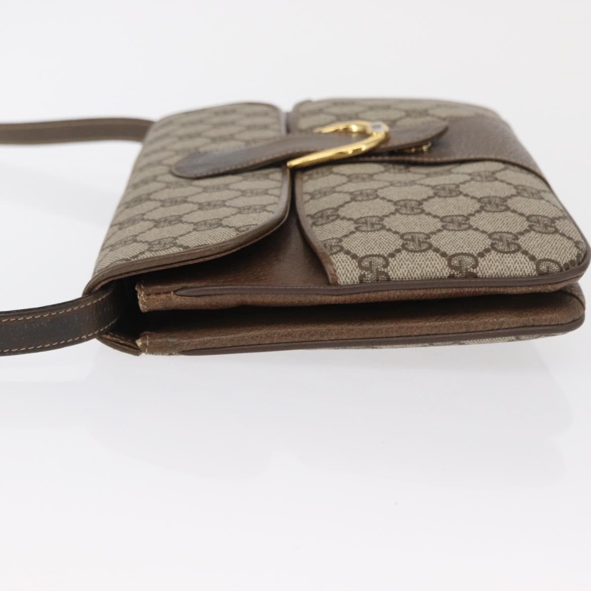 GUCCI GG Supreme Shoulder Bag PVC Leather 2way Beige Gold 65 02 025 Auth ki6263