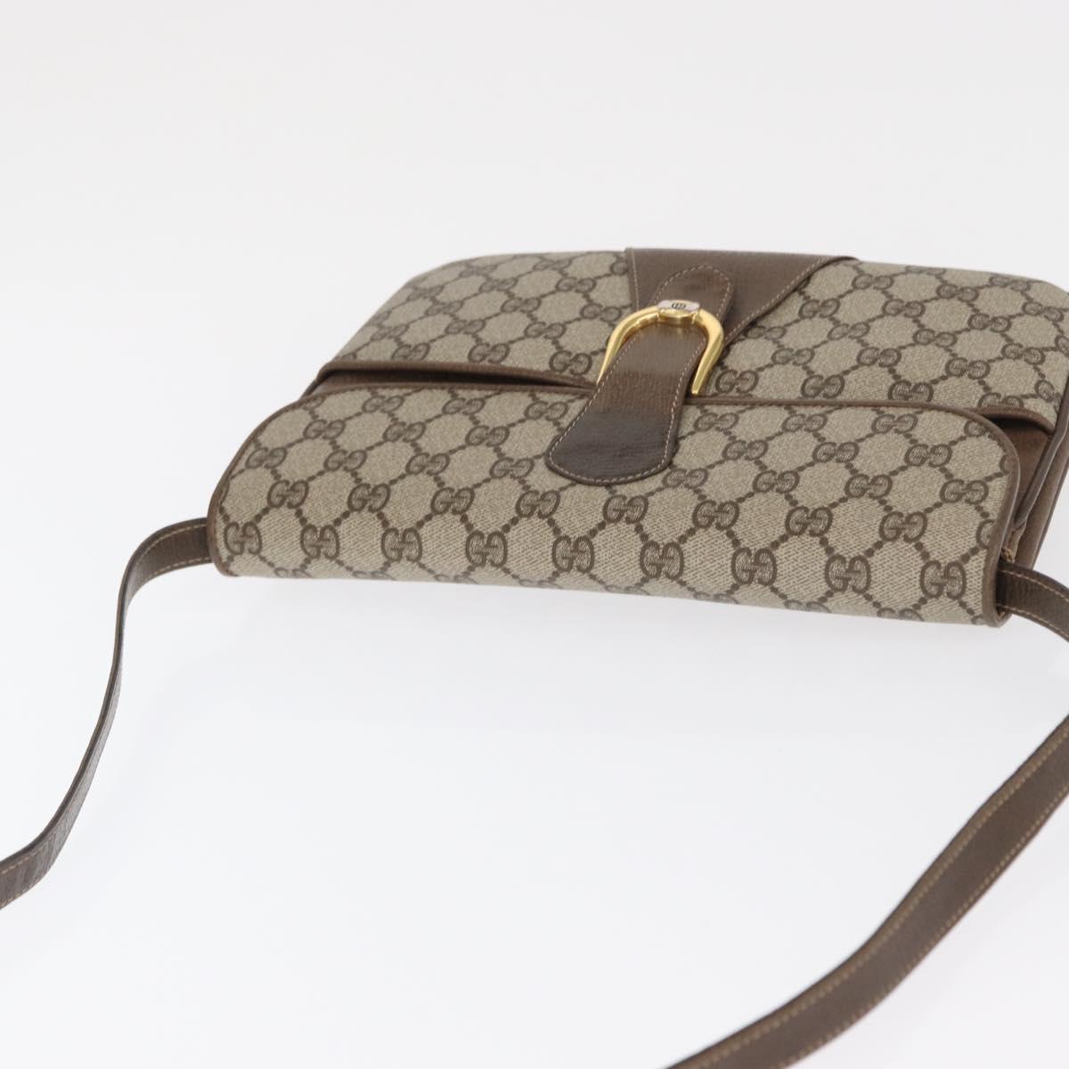GUCCI GG Supreme Shoulder Bag PVC Leather 2way Beige Gold 65 02 025 Auth ki6263