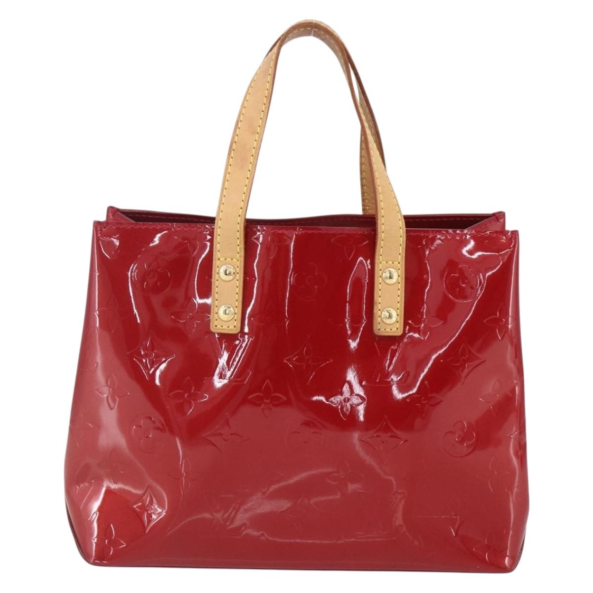 LOUIS VUITTON Monogram Vernis Reade PM Hand Bag Pomme D'amour M91990 Auth ki6280