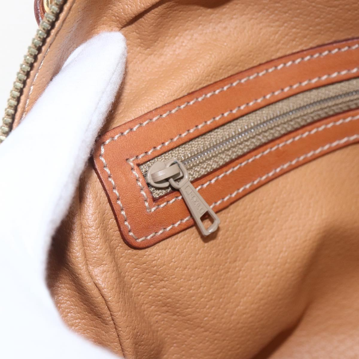 CELINE Macadam Canvas Hand Bag PVC Leather Brown Gold Auth ki6282