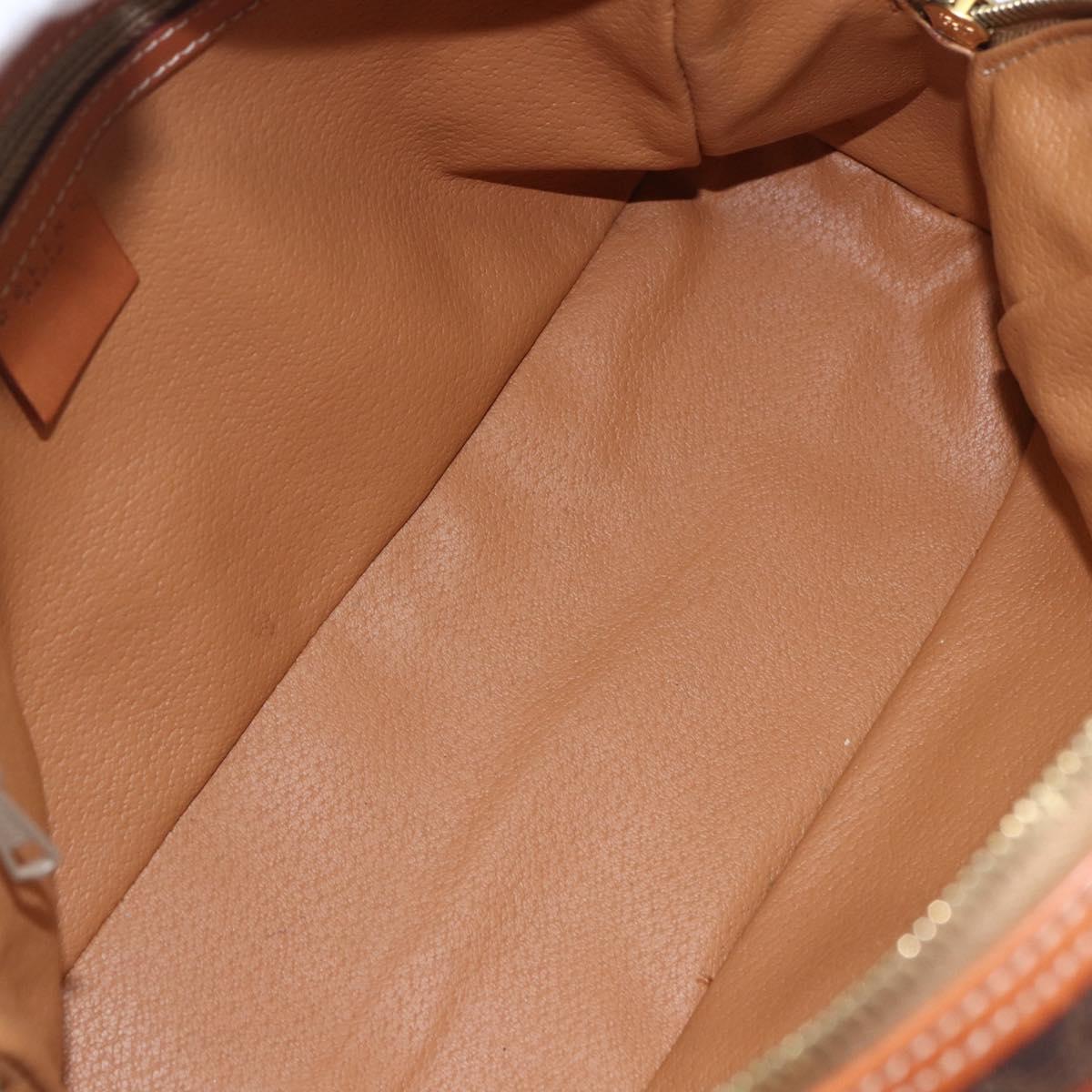 CELINE Macadam Canvas Hand Bag PVC Leather Brown Gold Auth ki6282