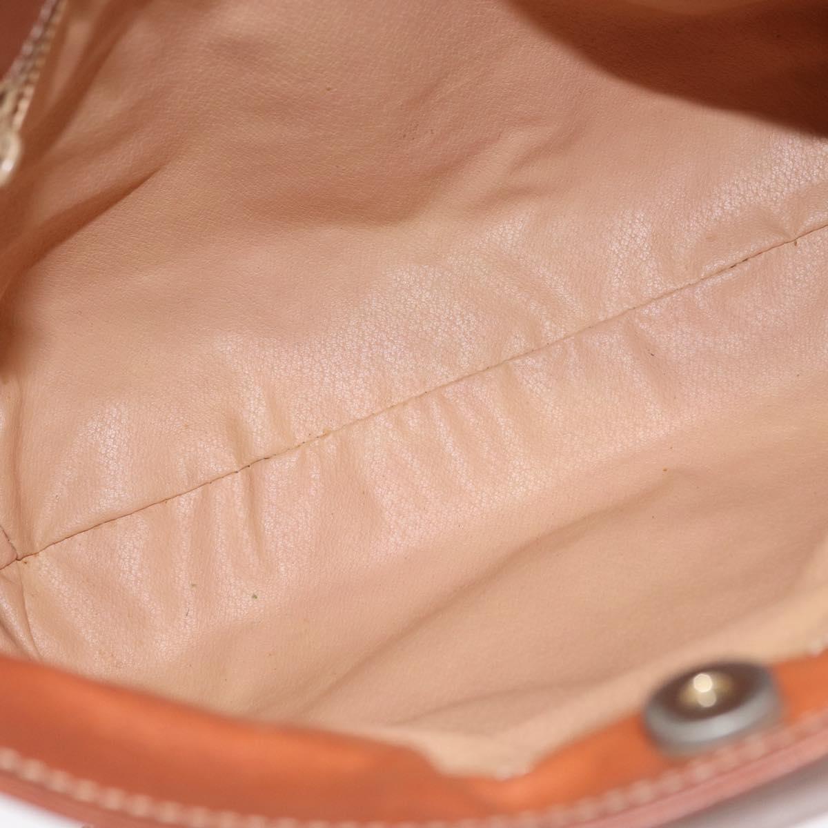 CELINE Macadam Canvas Shoulder Bag PVC Leather Brown Gold Auth ki6284
