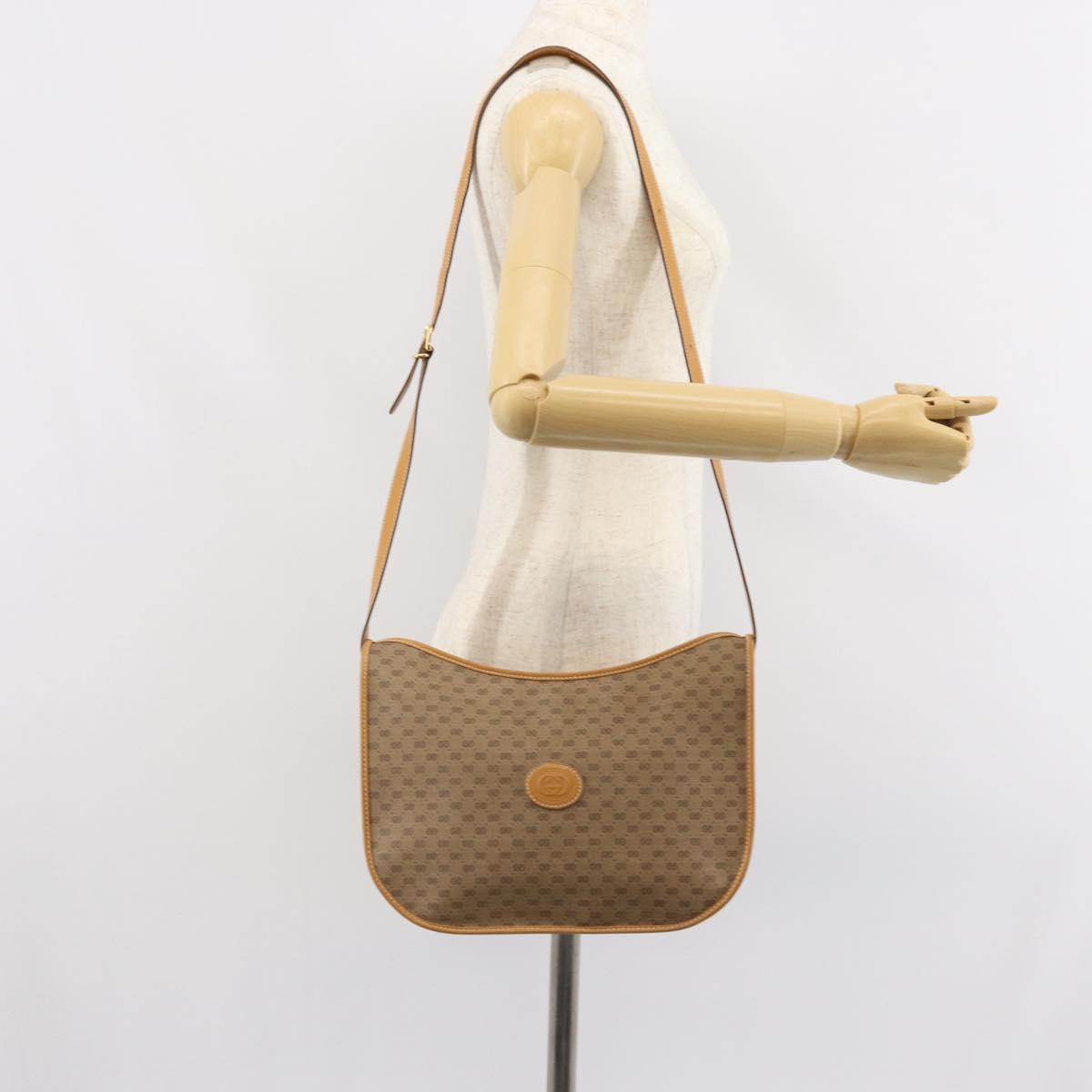 GUCCI Micro GG Supreme Shoulder Bag PVC Beige Gold 001 23 1036 Auth ki6290