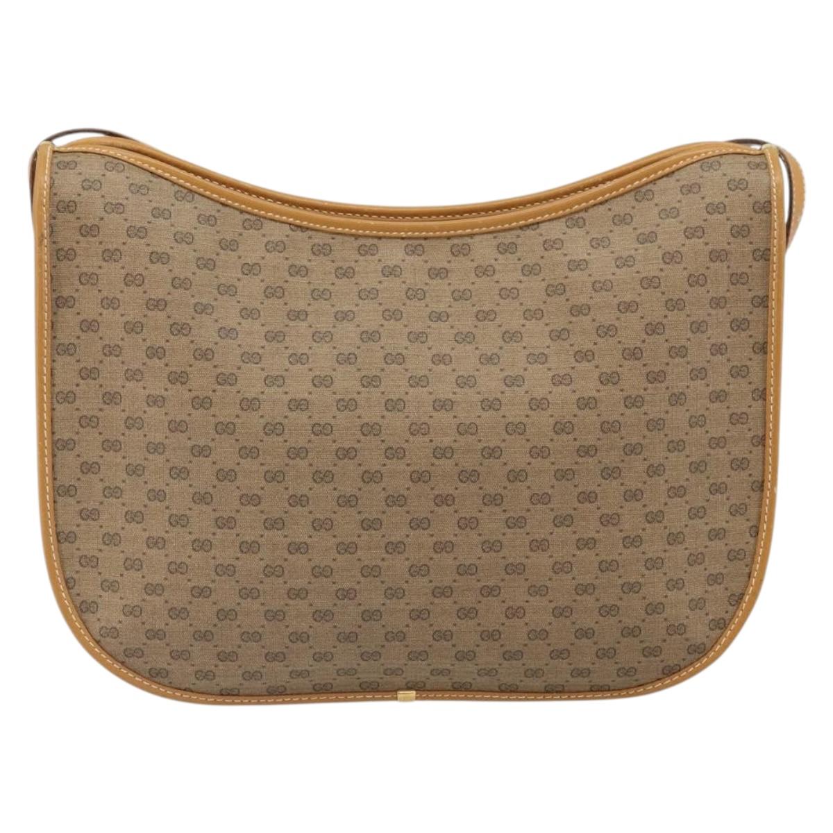 GUCCI Micro GG Supreme Shoulder Bag PVC Beige Gold 001 23 1036 Auth ki6290