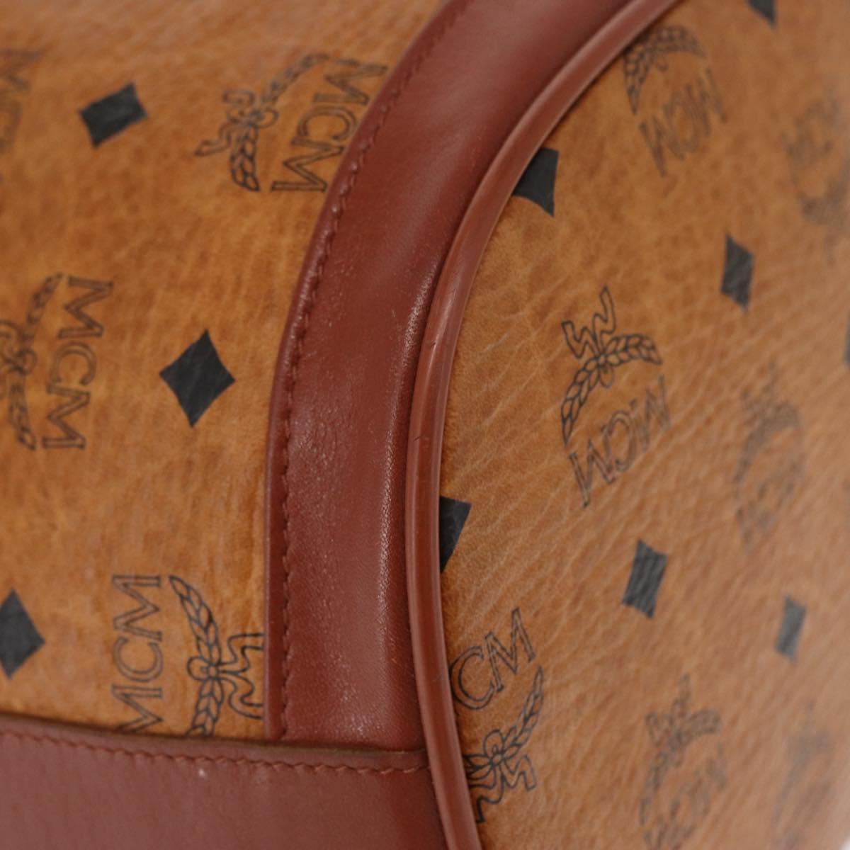 MCM Logogram Vicetos Shoulder Bag PVC Leather Brown Gold Auth ki6291