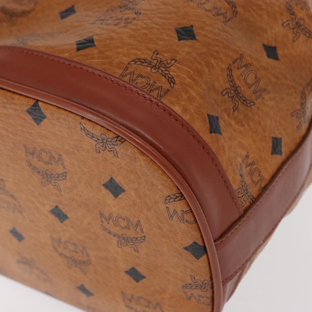 MCM Logogram Vicetos Shoulder Bag PVC Leather Brown Gold Auth ki6291