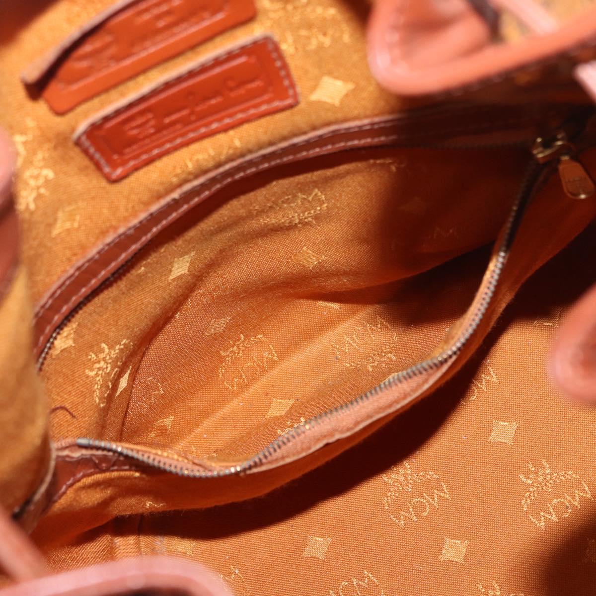 MCM Logogram Vicetos Shoulder Bag PVC Leather Brown Gold Auth ki6291