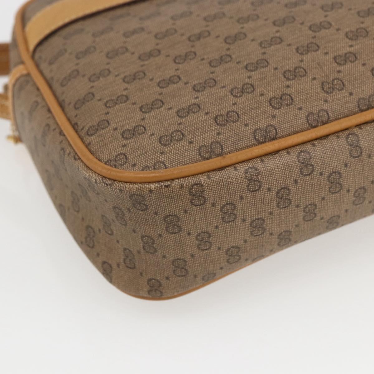 GUCCI Micro GG Supreme Clutch Bag PVC Beige Gold 014 58 0097 Auth ki6293