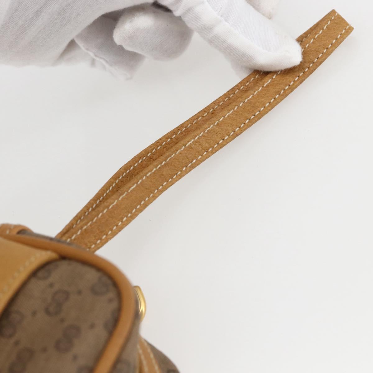 GUCCI Micro GG Supreme Clutch Bag PVC Beige Gold 014 58 0097 Auth ki6293