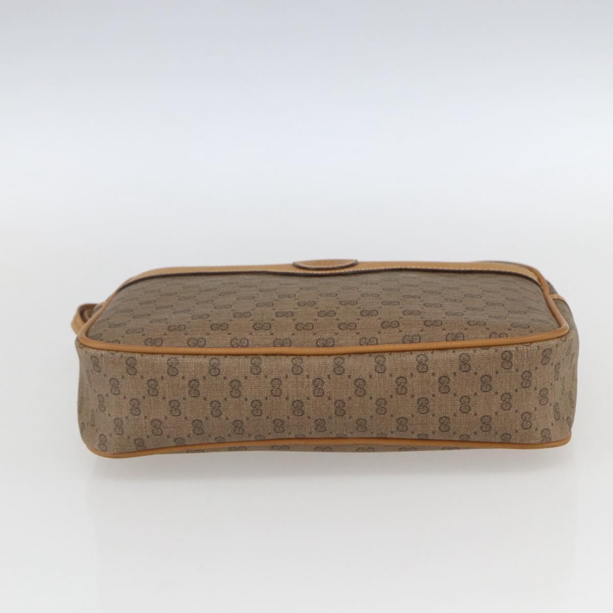 GUCCI Micro GG Supreme Clutch Bag PVC Beige Gold 014 58 0097 Auth ki6293