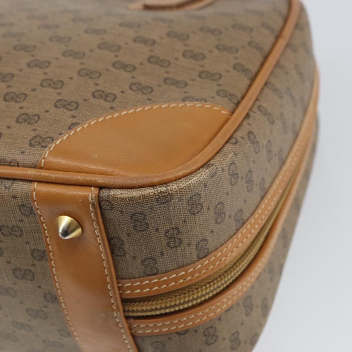 GUCCI Micro GG Supreme Hand Bag PVC Beige Gold 000 104 0030 Auth ki6300