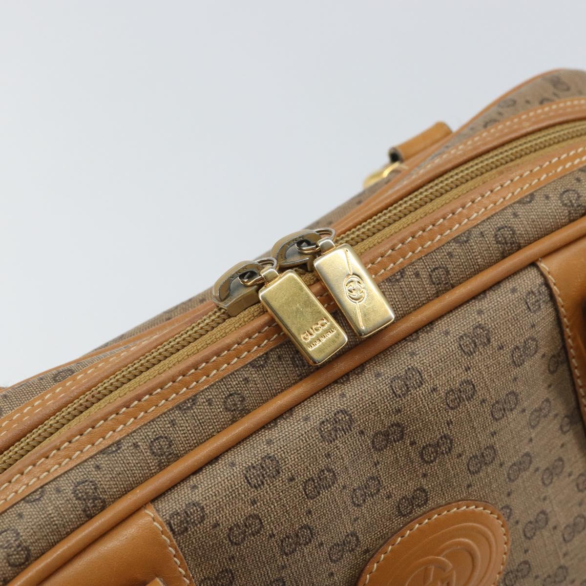 GUCCI Micro GG Supreme Hand Bag PVC Beige Gold 000 104 0030 Auth ki6300