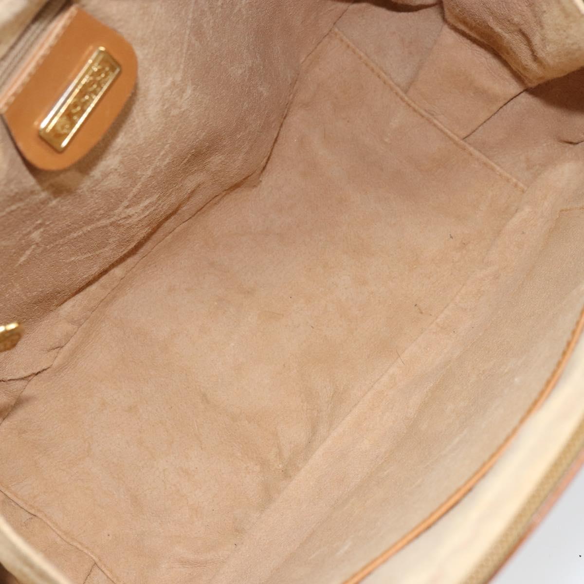 GUCCI Micro GG Supreme Hand Bag PVC Beige Gold 000 104 0030 Auth ki6300