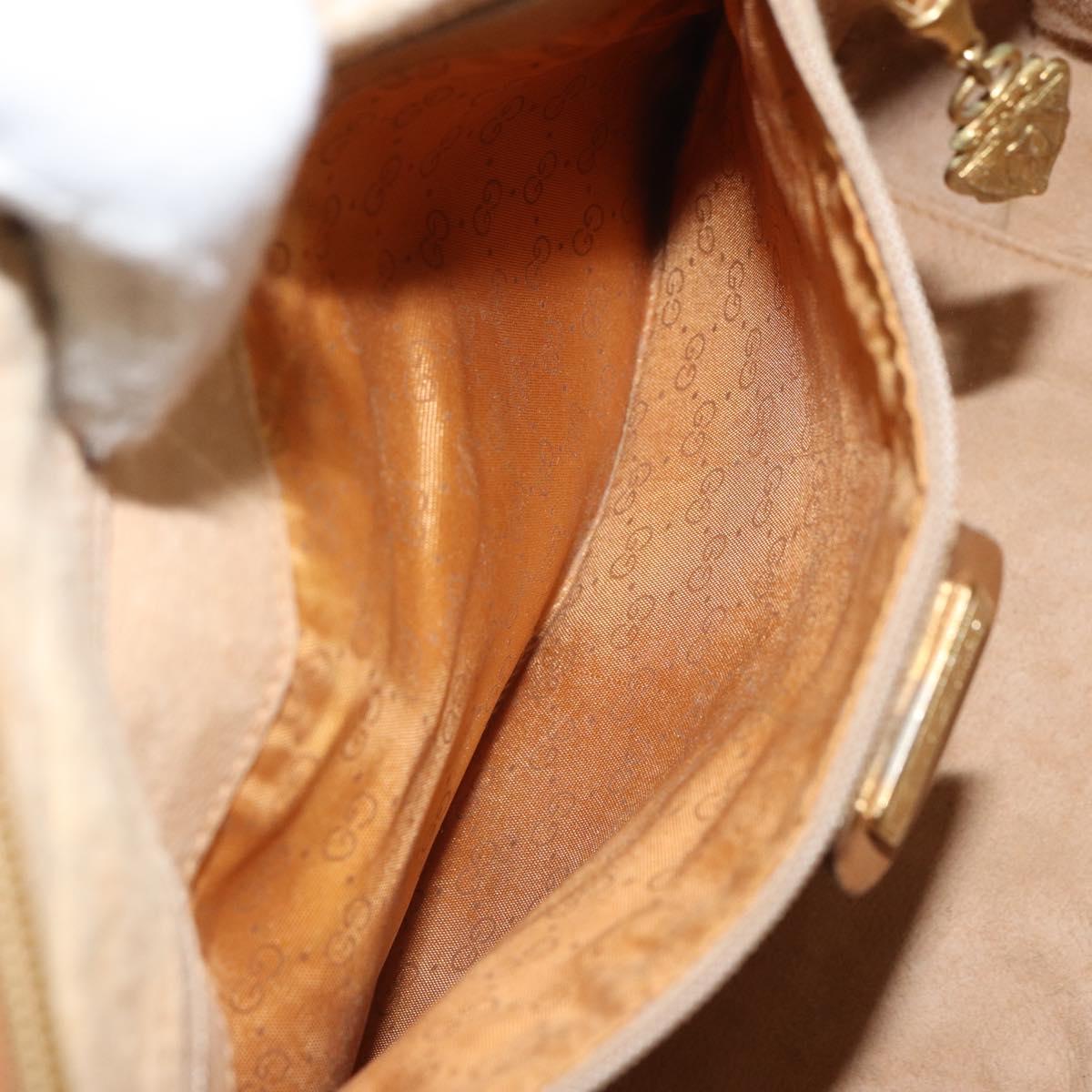 GUCCI Micro GG Supreme Hand Bag PVC Beige Gold 000 104 0030 Auth ki6300