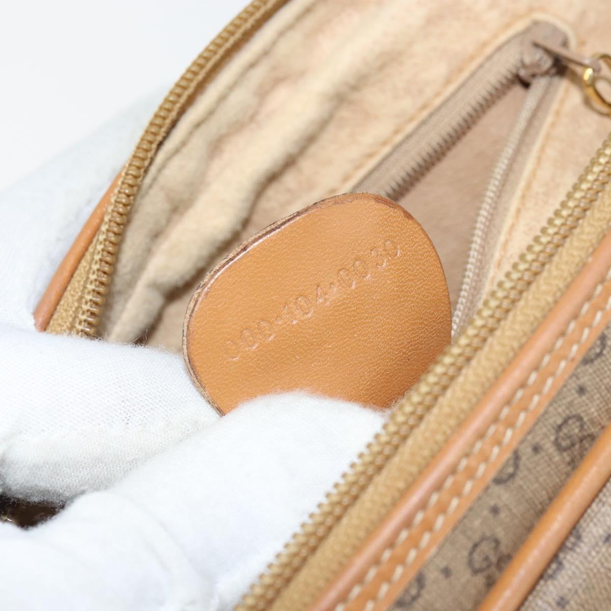 GUCCI Micro GG Supreme Hand Bag PVC Beige Gold 000 104 0030 Auth ki6300