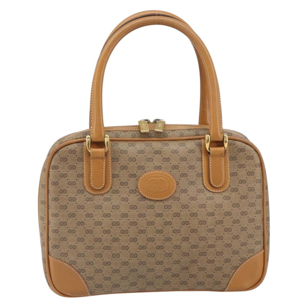 GUCCI Micro GG Supreme Hand Bag PVC Beige Gold 000 104 0030 Auth ki6300
