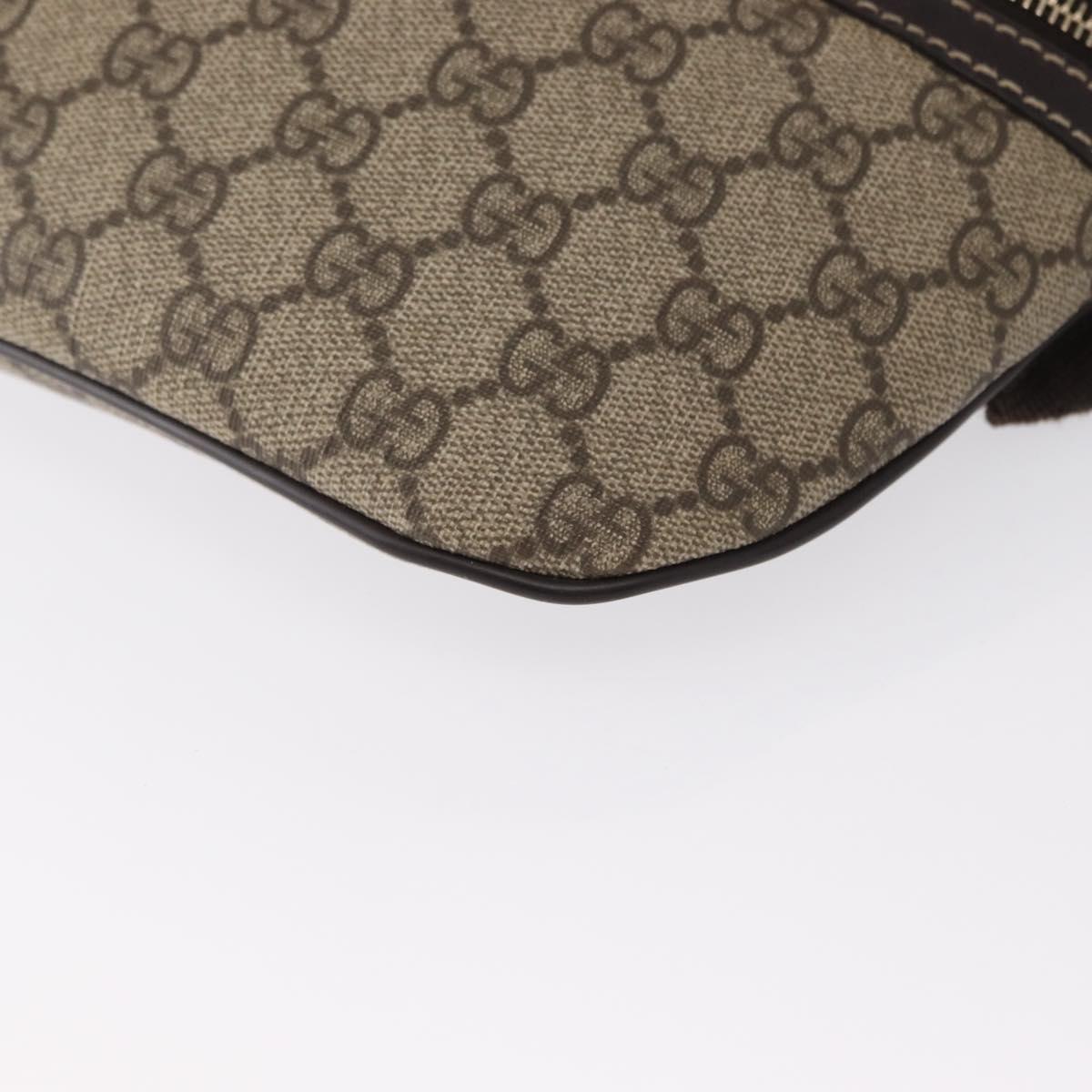 GUCCI GG Supreme Body Bag PVC Beige Gold 233269 Auth ki6304