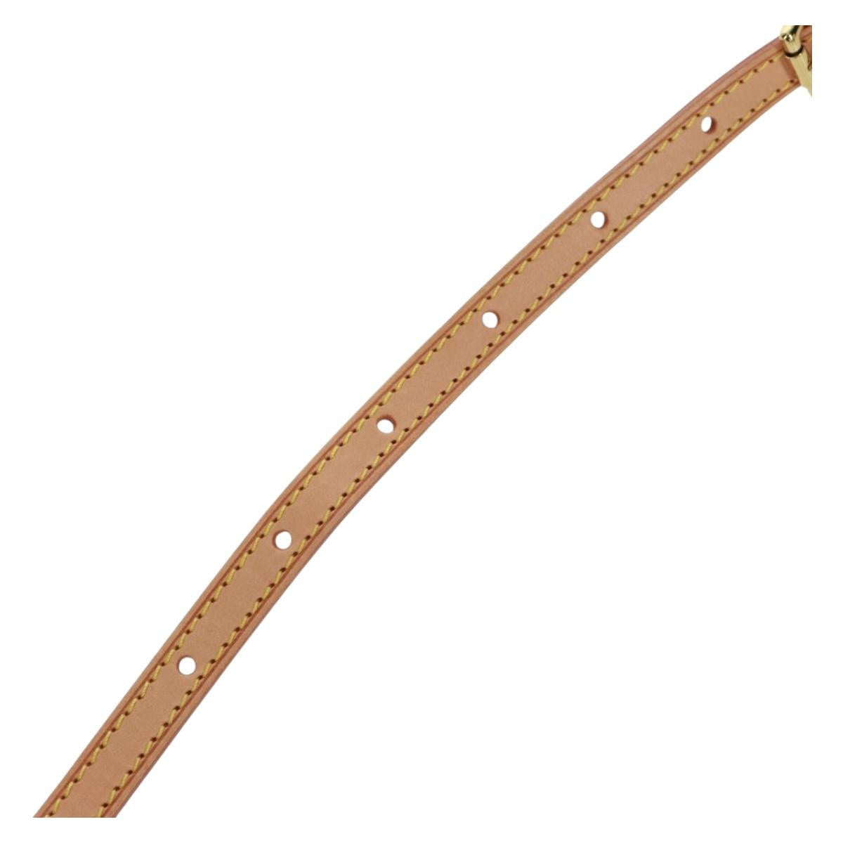 LOUIS VUITTON Adjustable Shoulder Strap Leather 39.4""-45.7"" Beige Auth ki6311