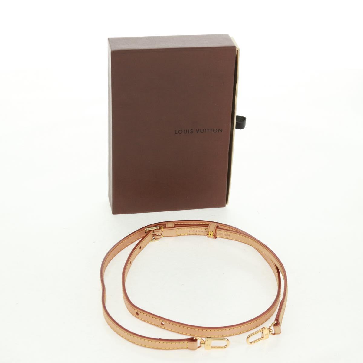 LOUIS VUITTON Adjustable Shoulder Strap Leather 39.4""-45.7"" Beige Auth ki6311