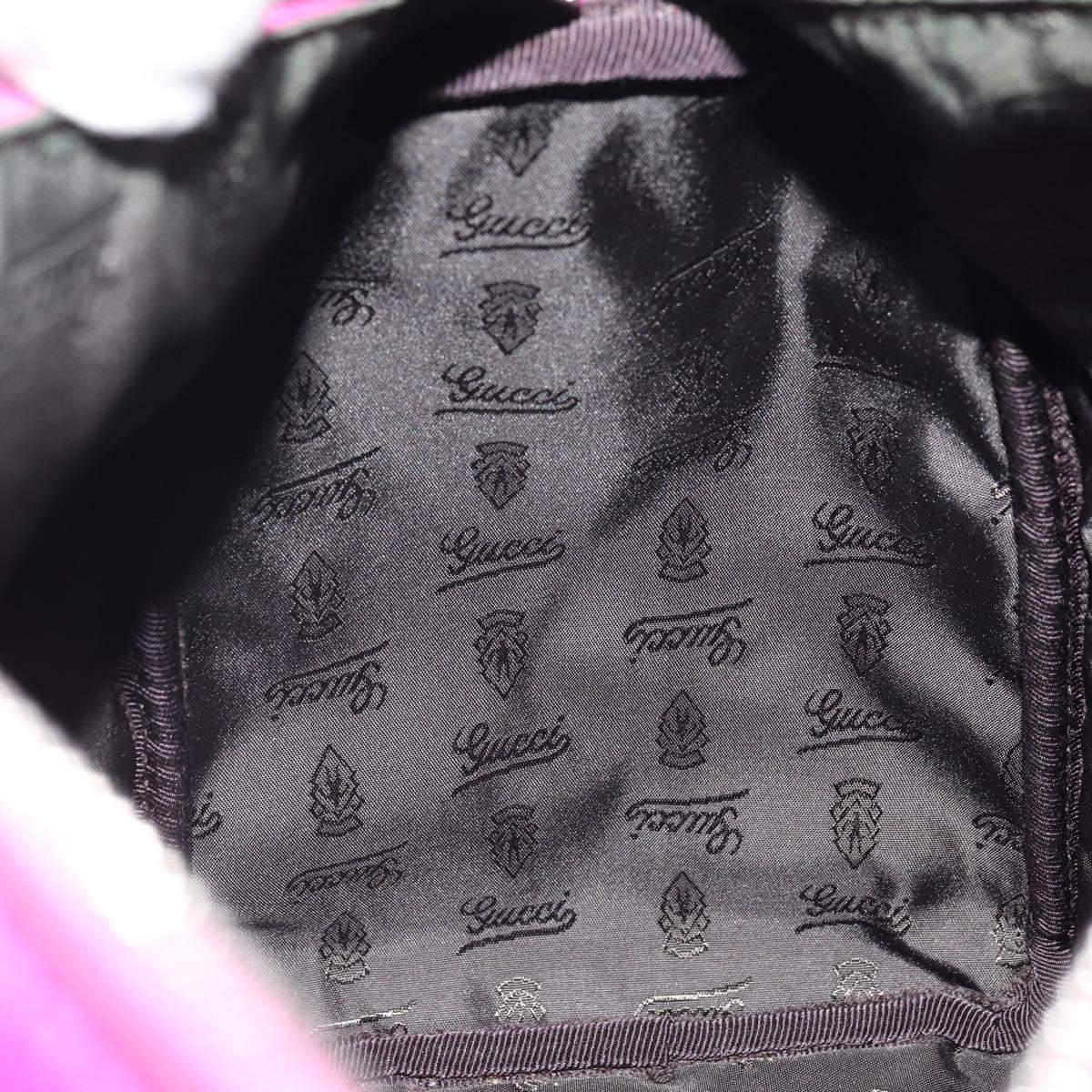 GUCCI GG Canvas Boston Bag Nylon Leather Pink Silver Auth ki6320