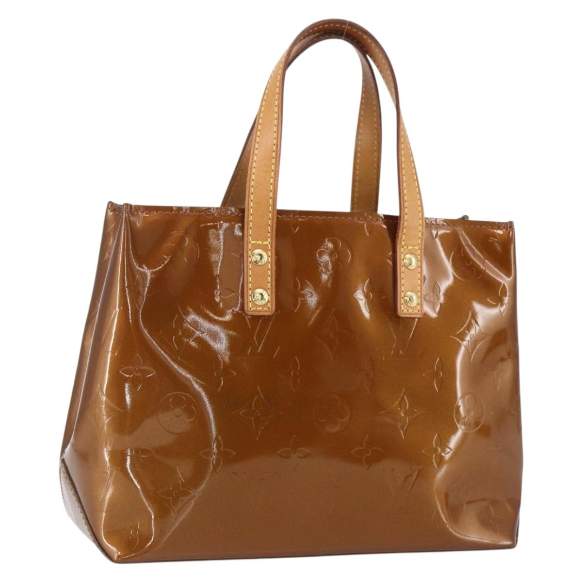 LOUIS VUITTON Monogram Vernis Reade PM Hand Bag Bronze M91146 LV Auth ki6325