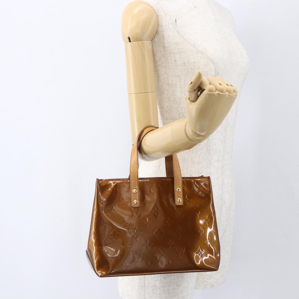 LOUIS VUITTON Monogram Vernis Reade PM Hand Bag Bronze M91146 LV Auth ki6325