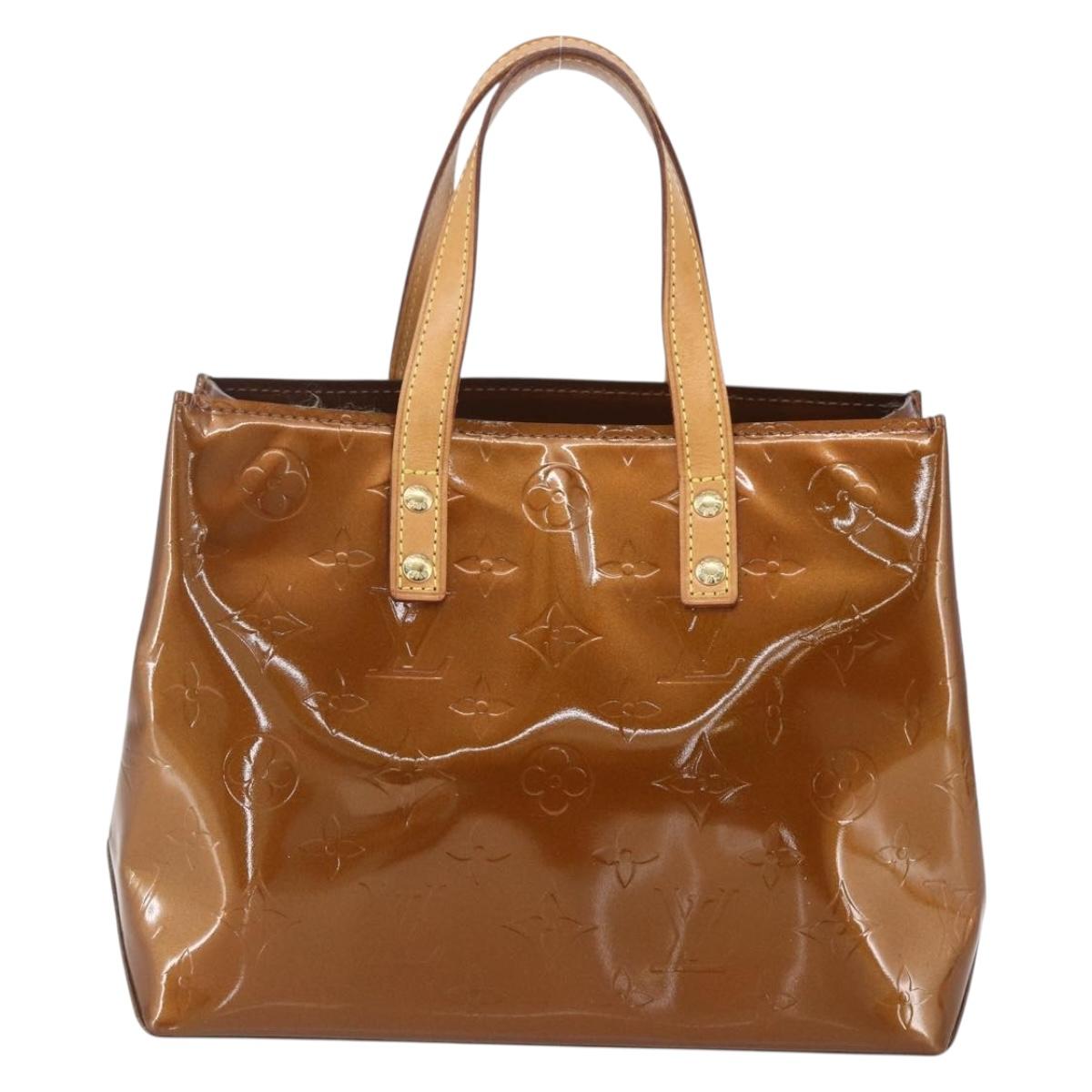 LOUIS VUITTON Monogram Vernis Reade PM Hand Bag Bronze M91146 LV Auth ki6325