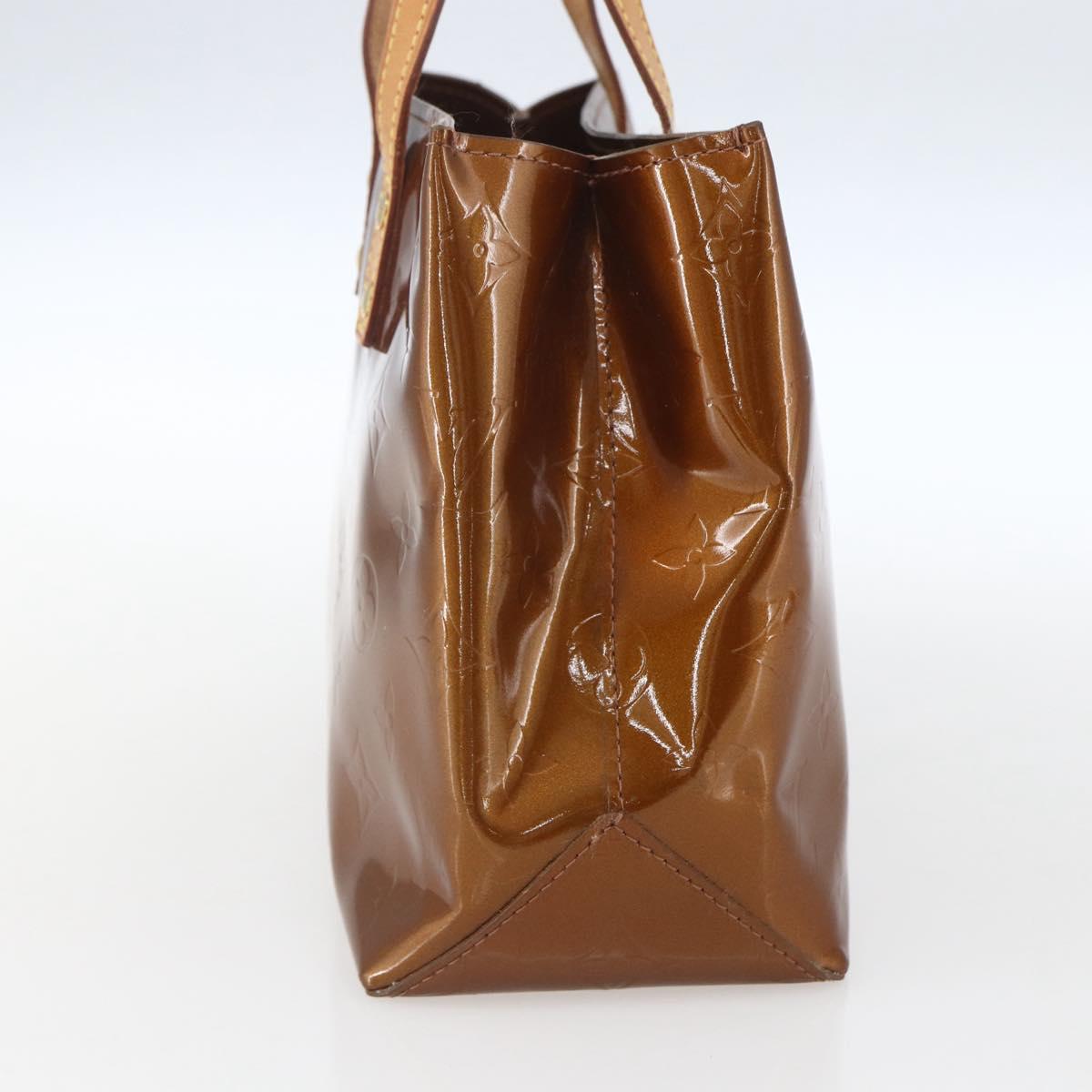 LOUIS VUITTON Monogram Vernis Reade PM Hand Bag Bronze M91146 LV Auth ki6325