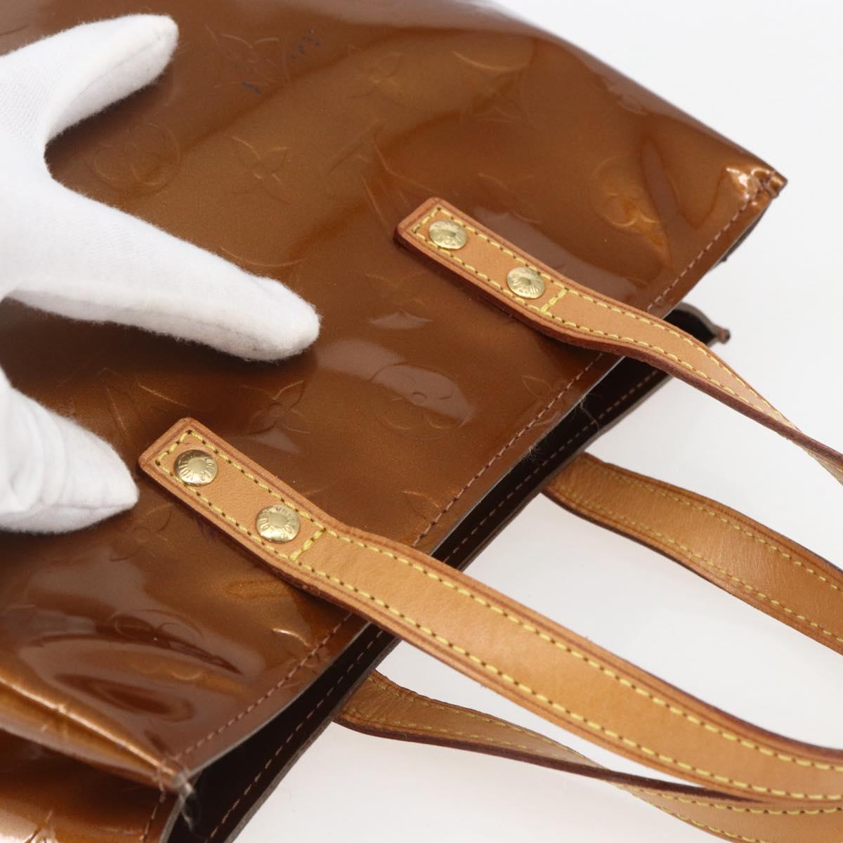 LOUIS VUITTON Monogram Vernis Reade PM Hand Bag Bronze M91146 LV Auth ki6325