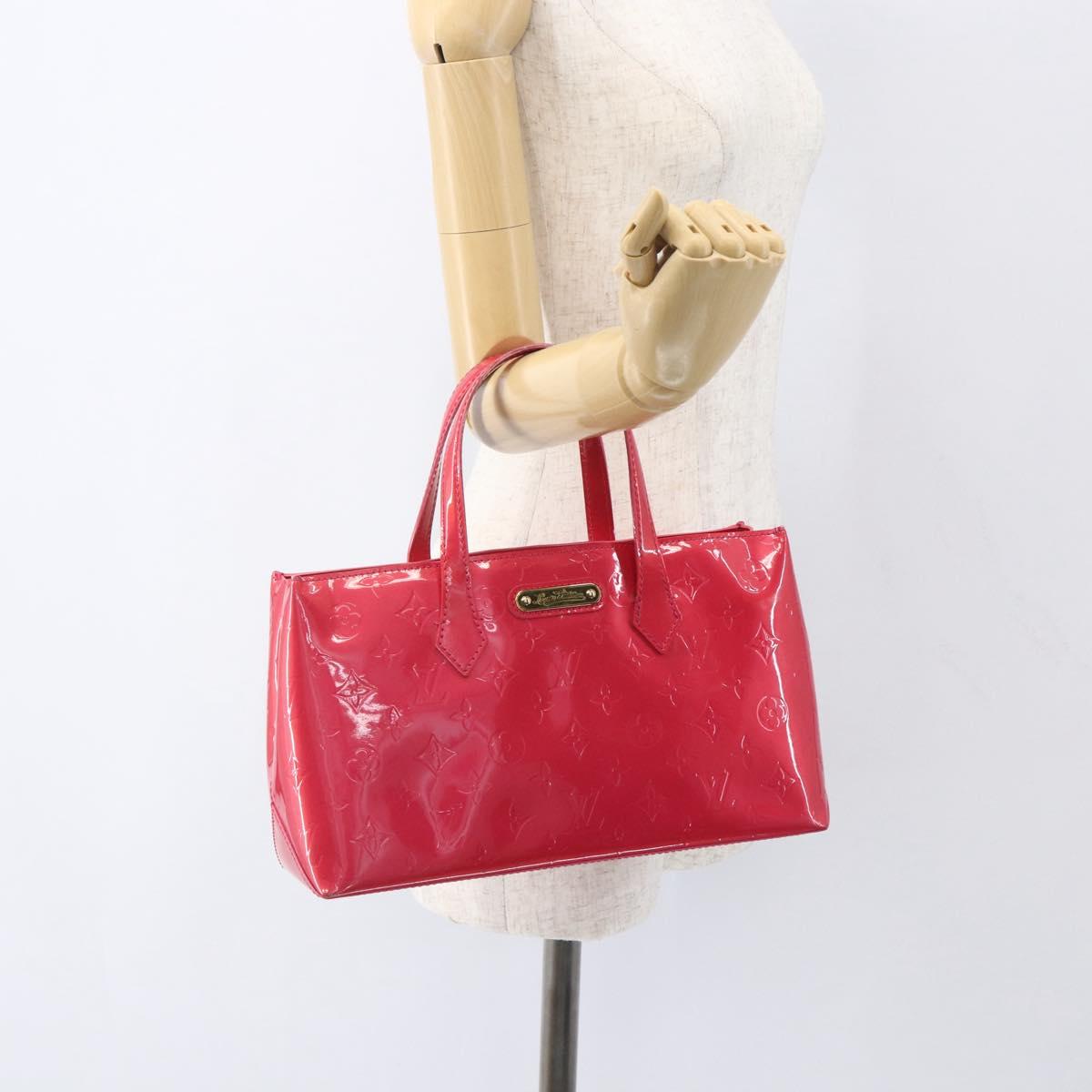 LOUIS VUITTON Monogram Vernis Wilshire PM Hand Bag Rose Pop M93643 Auth ki6328