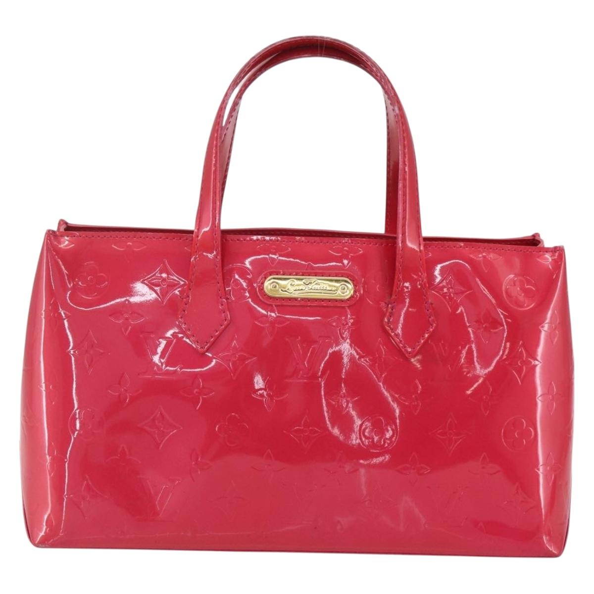 LOUIS VUITTON Monogram Vernis Wilshire PM Hand Bag Rose Pop M93643 Auth ki6328
