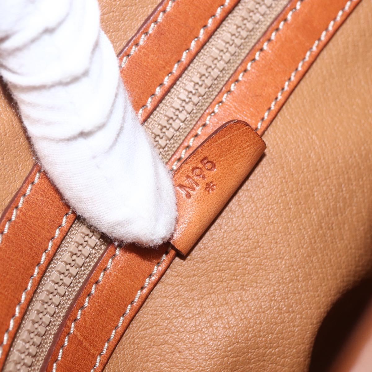 CELINE Macadam Canvas Triomphe Tote Bag PVC Leather Brown Gold Auth ki6337