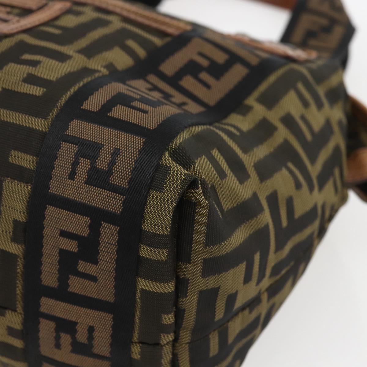 FENDI Zucca Canvas Tote Bag Black Brown Auth ki6340