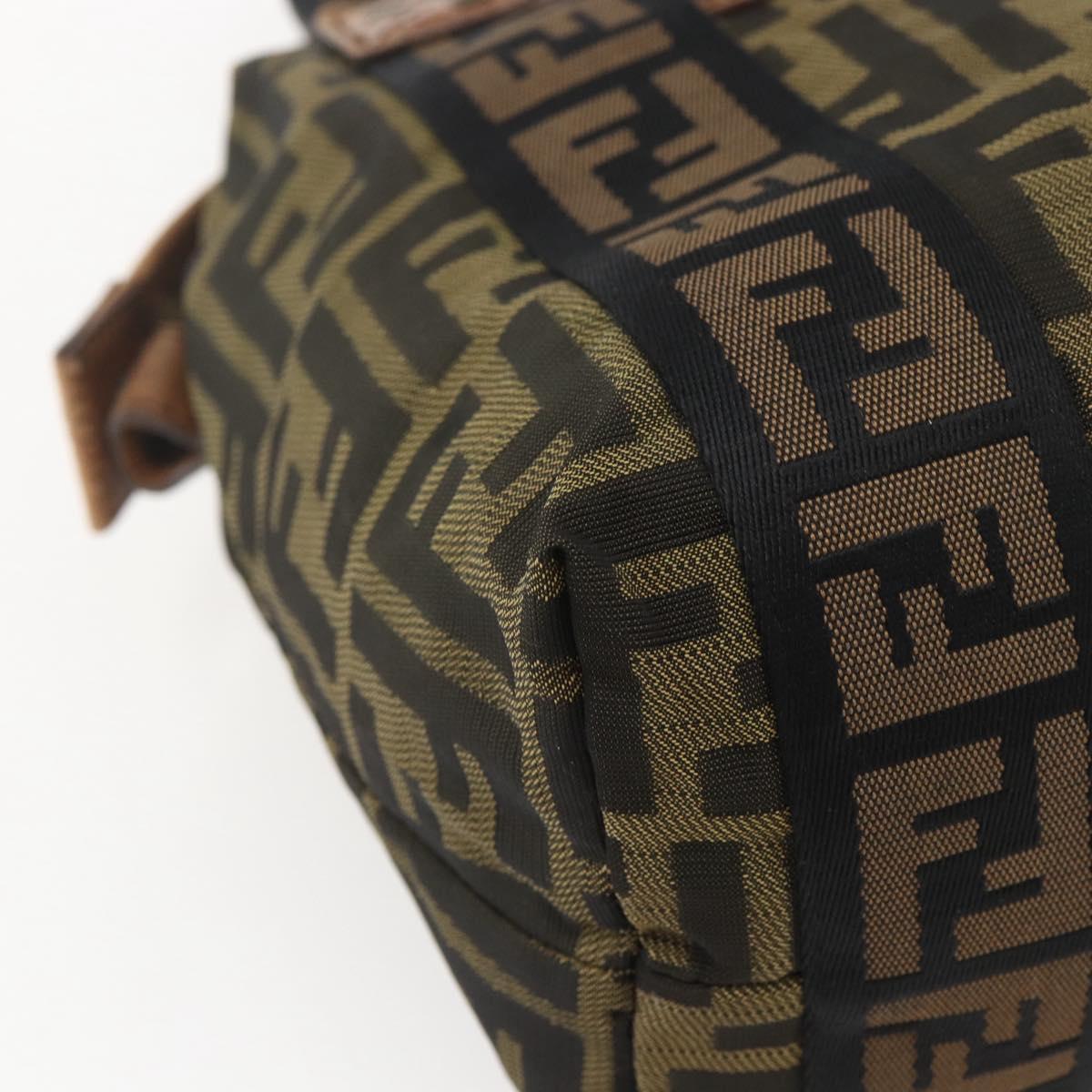 FENDI Zucca Canvas Tote Bag Black Brown Auth ki6340