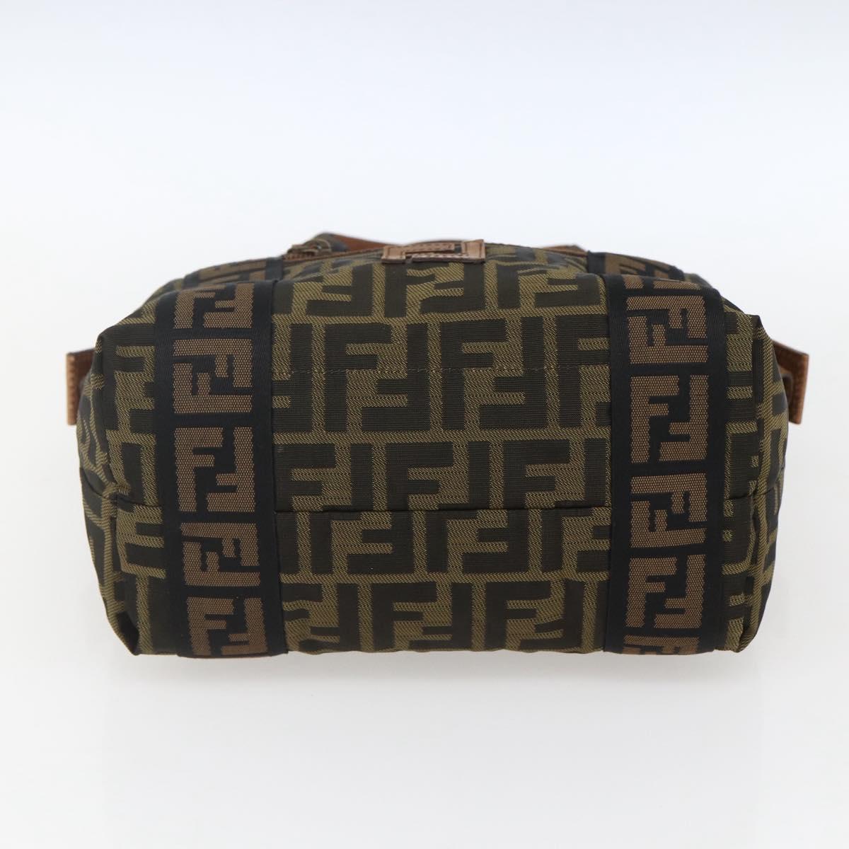 FENDI Zucca Canvas Tote Bag Black Brown Auth ki6340