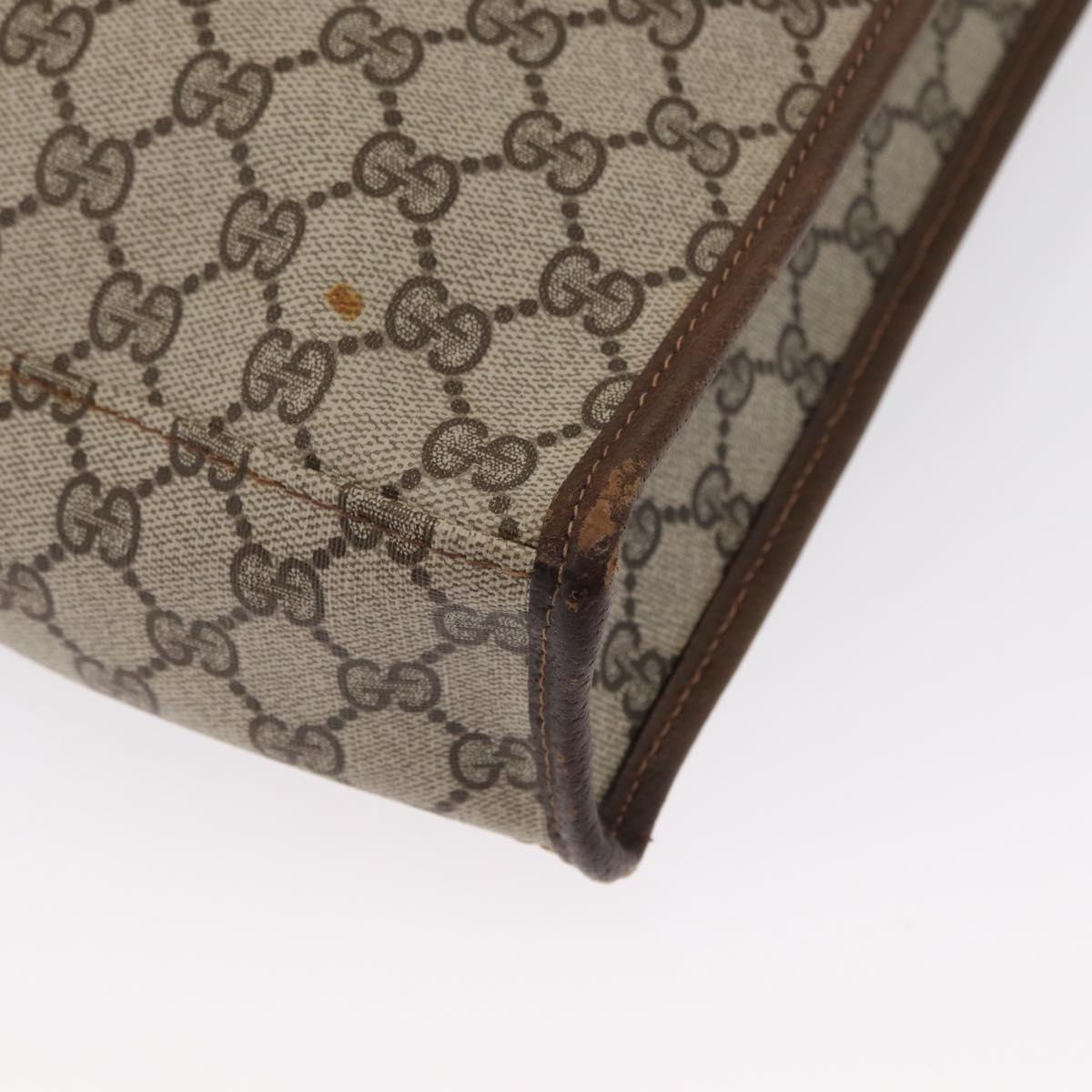 GUCCI GG Supreme Web Sherry Line Tote Bag PVC Beige Gold 010 378 Auth ki6347