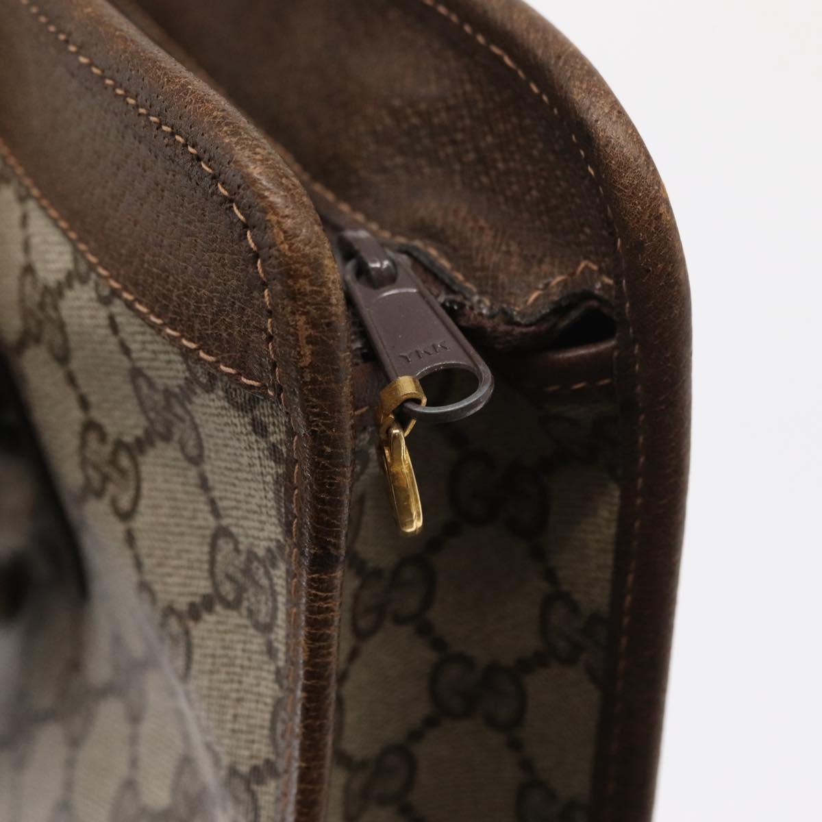 GUCCI GG Supreme Web Sherry Line Tote Bag PVC Beige Gold 010 378 Auth ki6347