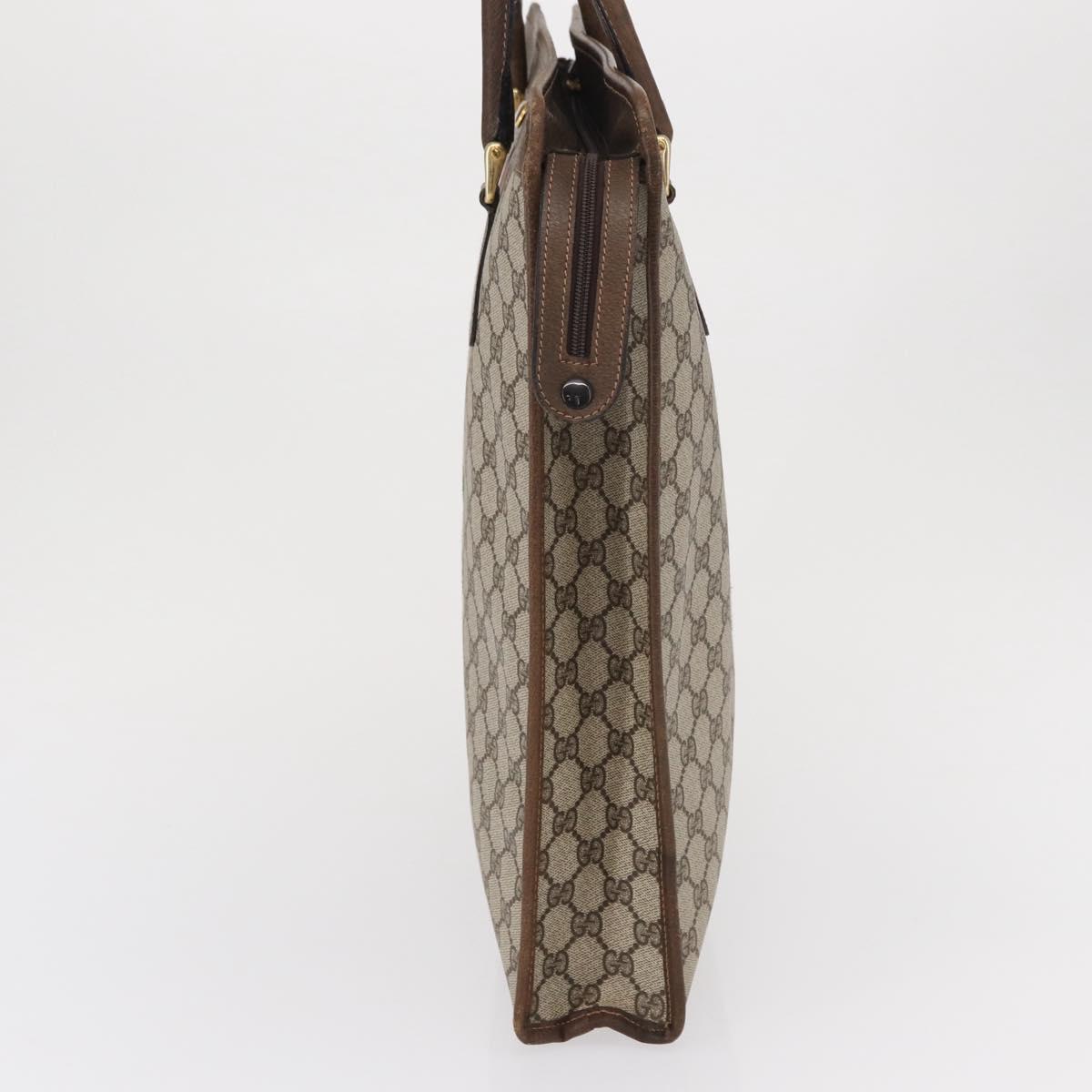 GUCCI GG Supreme Web Sherry Line Tote Bag PVC Beige Gold 010 378 Auth ki6347