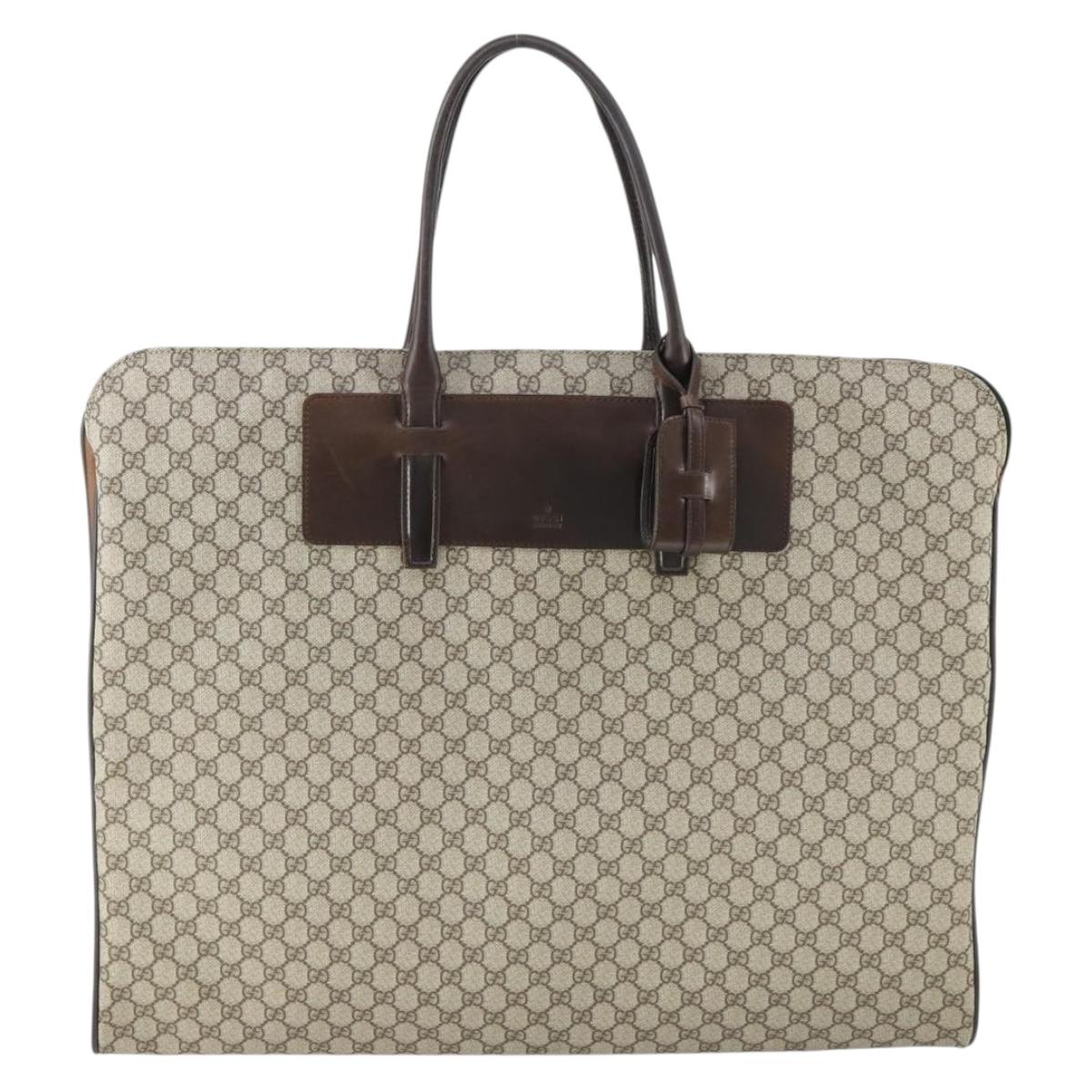 GUCCI GG Supreme Garment Cover PVC Leather Beige Auth ki6350