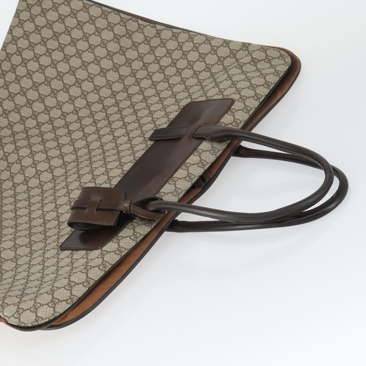 GUCCI GG Supreme Garment Cover PVC Leather Beige Auth ki6350