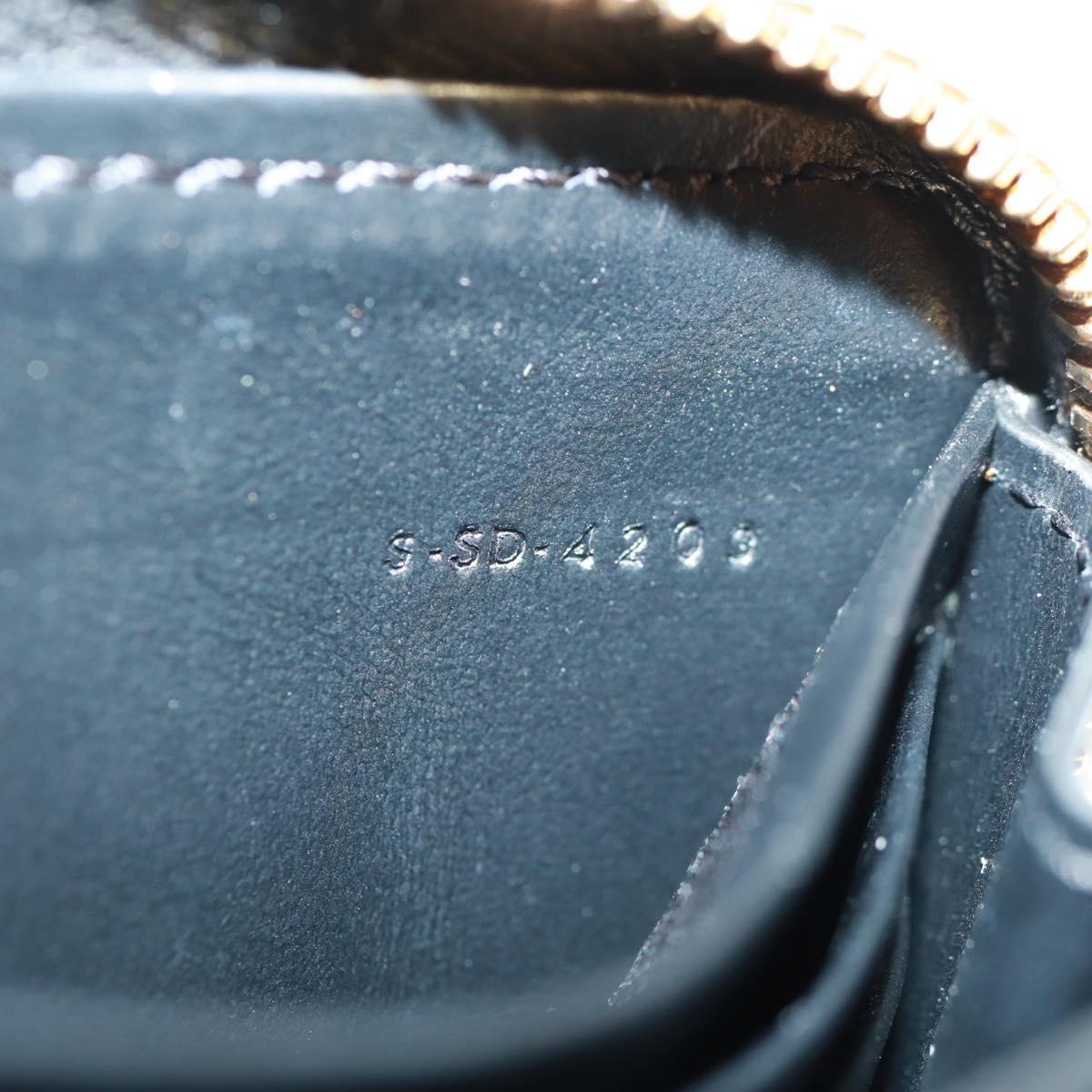 CELINE Triomphe Wallet Leather Black Auth ki6366M