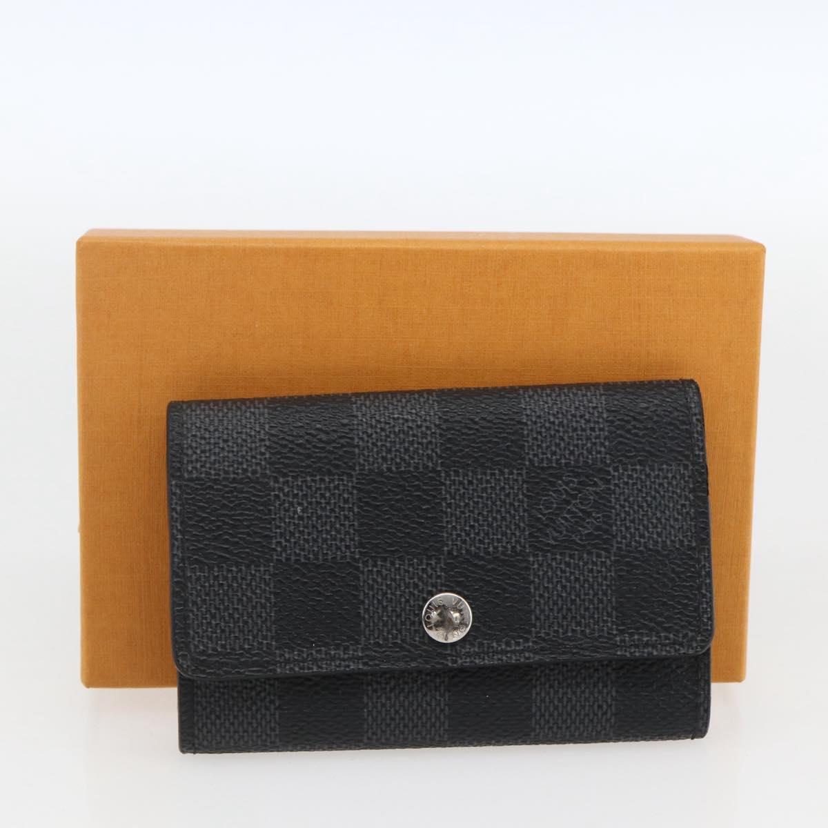 LOUIS VUITTON Damier Graphite Multi Cles 6 Key Case N62662 LV Auth ki6370