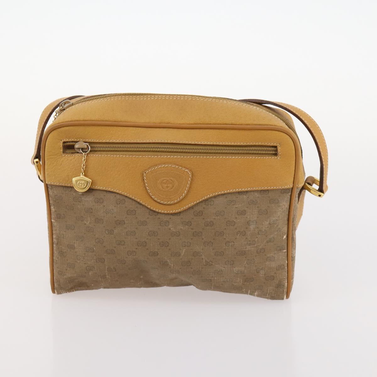 GUCCI GG Canvas Micro GG Supreme Pouch Bag PVC 4 Set Beige White Auth ki6375