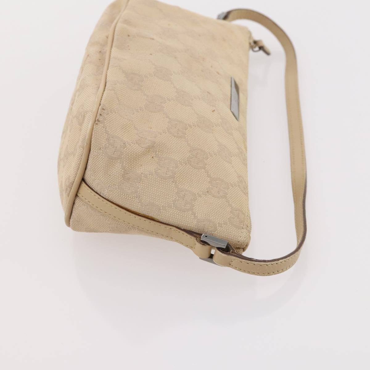 GUCCI GG Canvas Micro GG Supreme Pouch Bag PVC 4 Set Beige White Auth ki6375