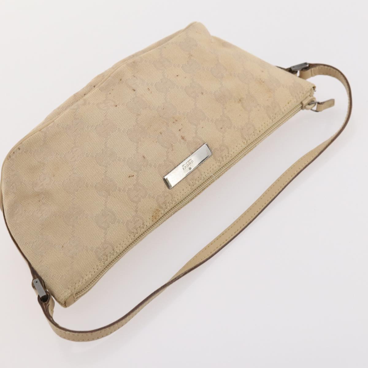 GUCCI GG Canvas Micro GG Supreme Pouch Bag PVC 4 Set Beige White Auth ki6375