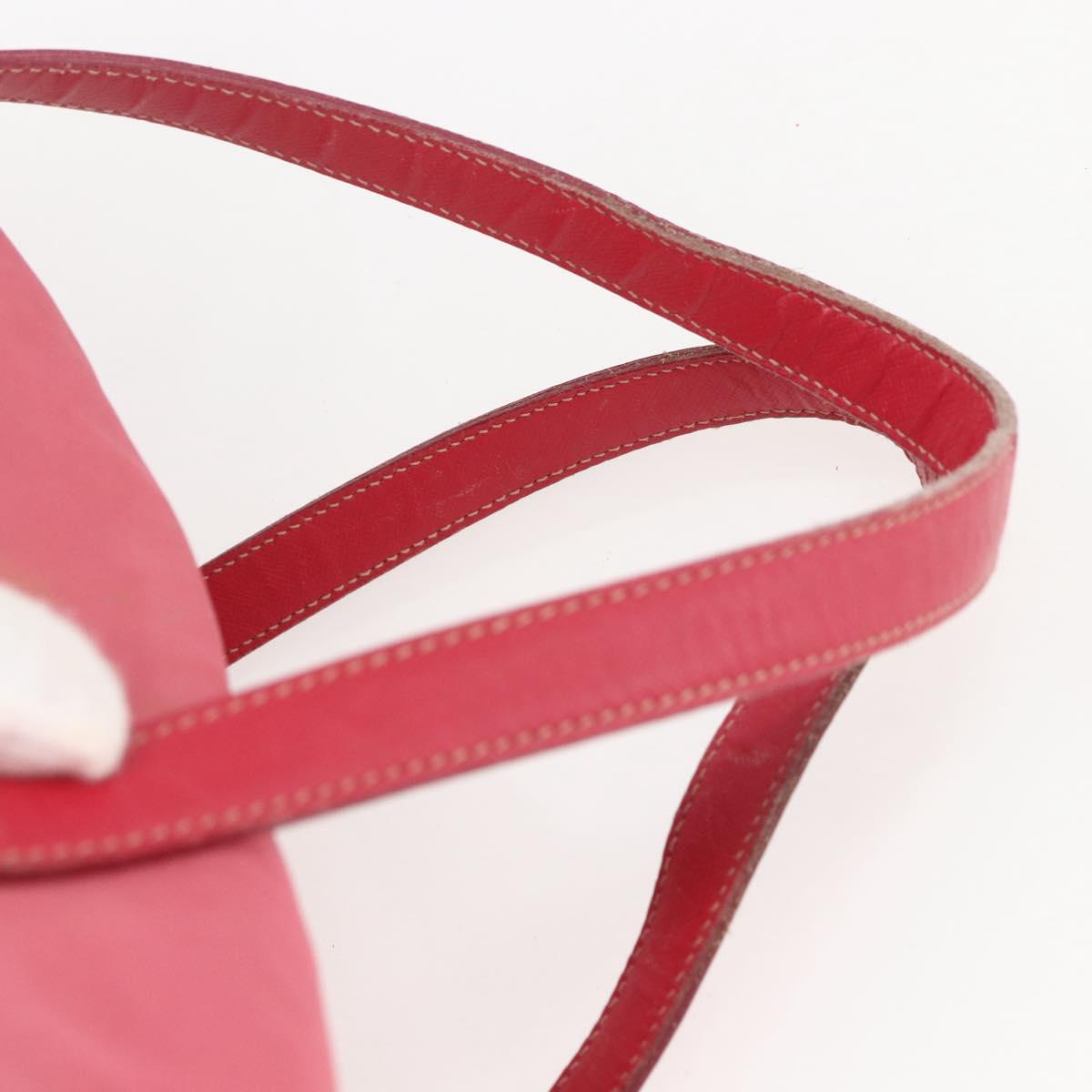 PRADA Boston Bag Nylon Pink Silver Auth ki6378